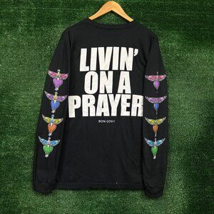 Bon Jovi Slippery When Wet Livin On A Prayer Rock Band LS Shirt Size Large